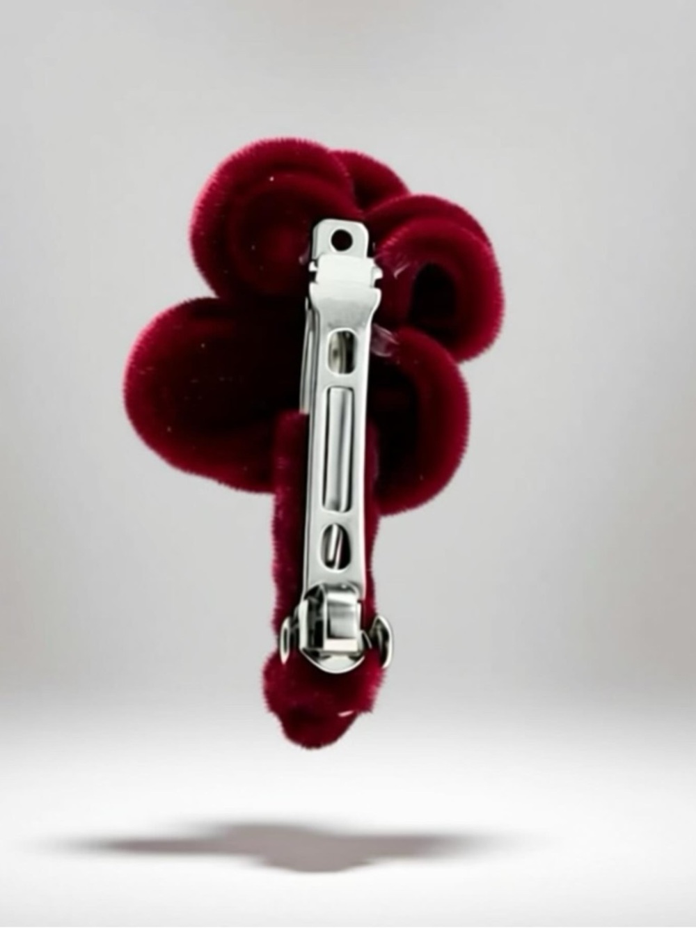 Velvet Rose Cluster Hair Clip - Deep Wine - Picture 2 of 3